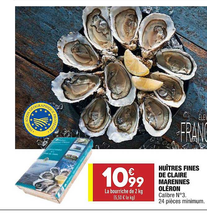 huîtres fines de claire marennes oléron