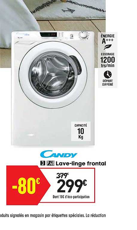 lave linge frontal candy
