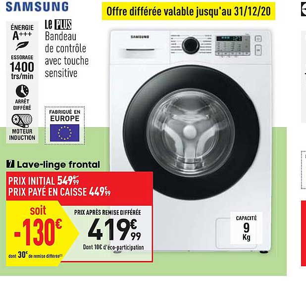 lave linge frontal samsung
