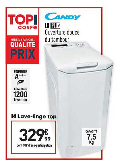 lave linge top candy