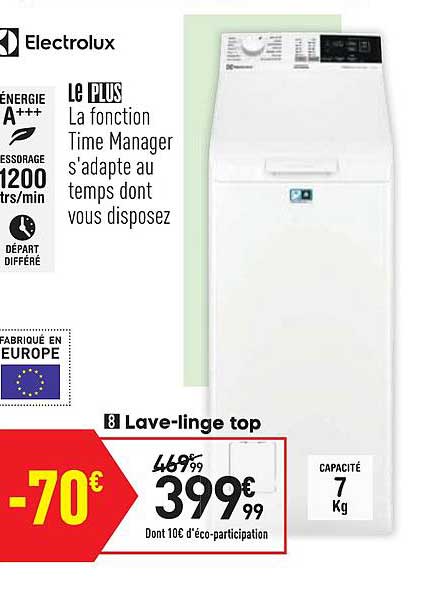 lave linge top electrolux