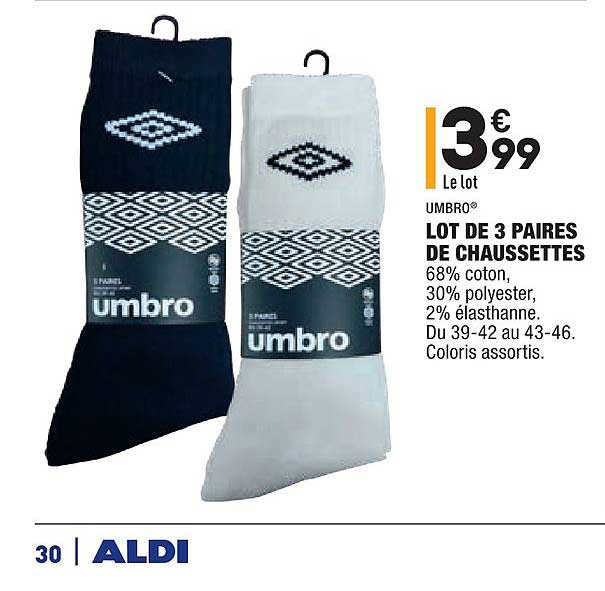 Lot De 3 Paires De Chaussettes Umbro