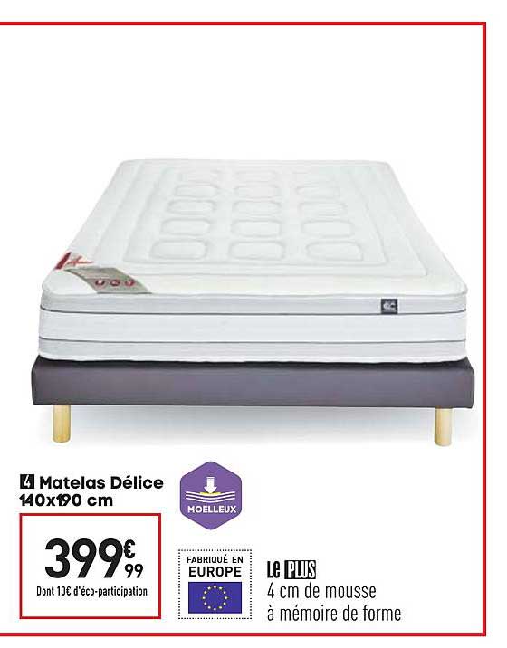 matelas délice 140x190 cm
