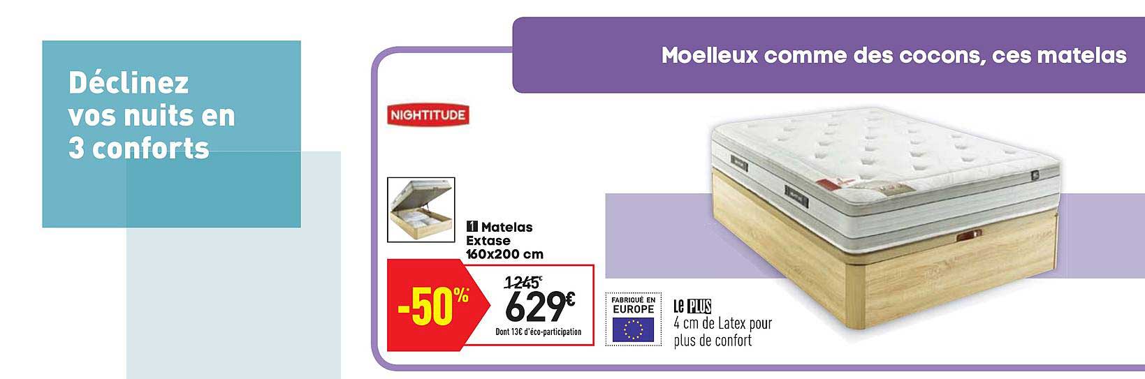 matelas extase 160x200 cm nightitude