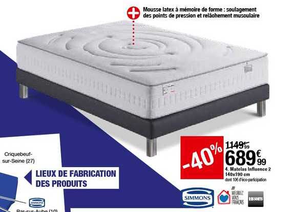 matelas influence 2 140x190 cm