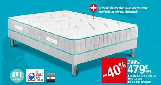 matelas le champion 140x190 cm