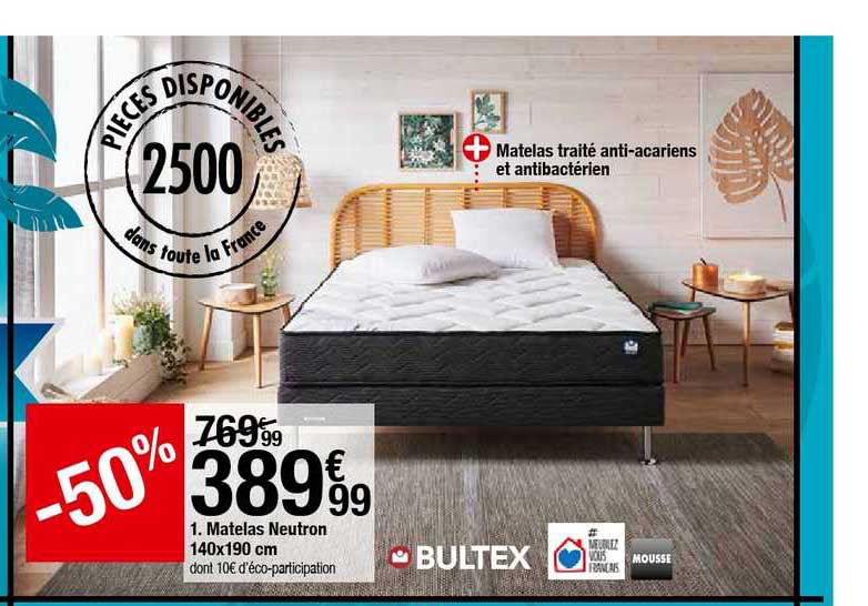 matelas neutron 140x190 cm bultex