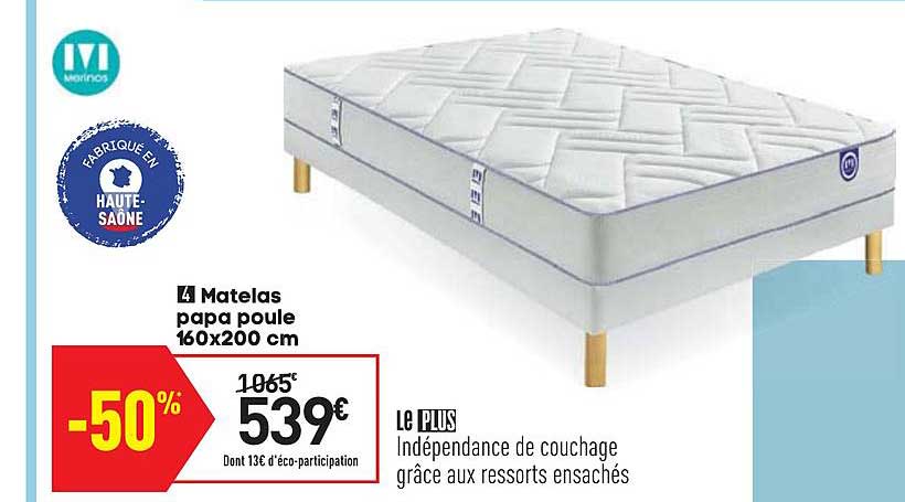 matelas papa poule 160x200 cm