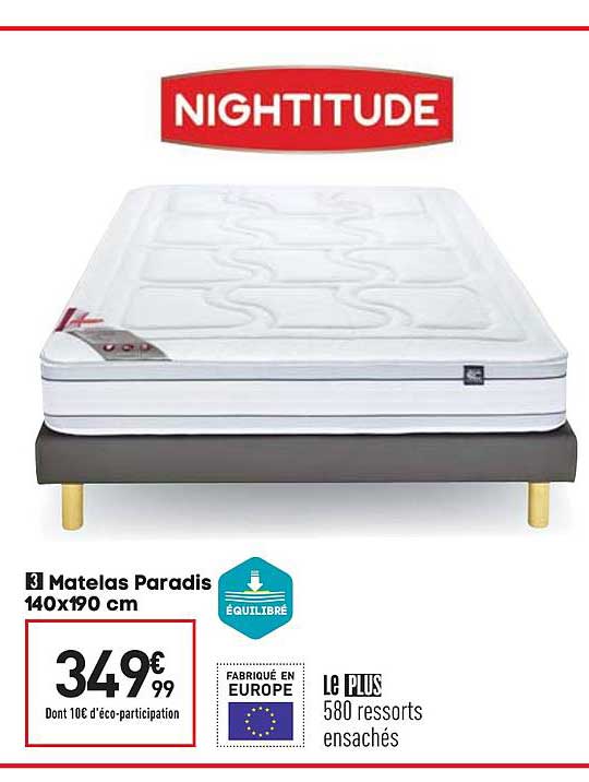 matelas paradis 140x190 cm
