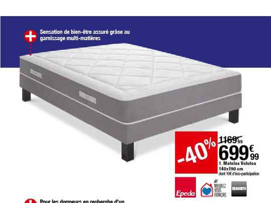 matelas volutea 140x190 cm