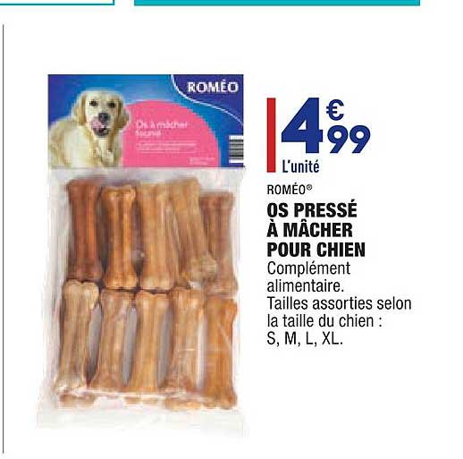 os pressé à mâcher pour chien roméo