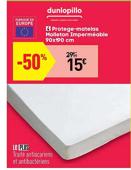 protège matelas molleton imperméable 90x190 cm