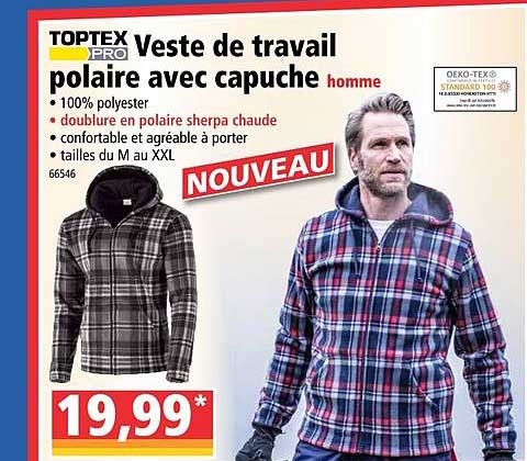 Toptex Pro Veste De Travail Polaire Avec Capuche
