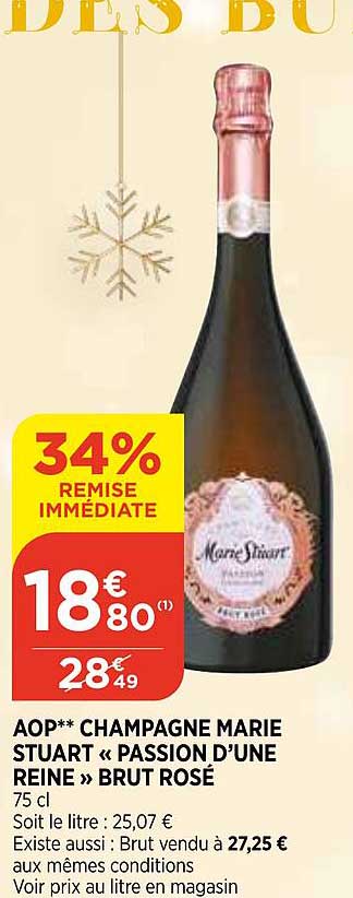 aop champagne marie stuart «passion d'une reine» brut rosé