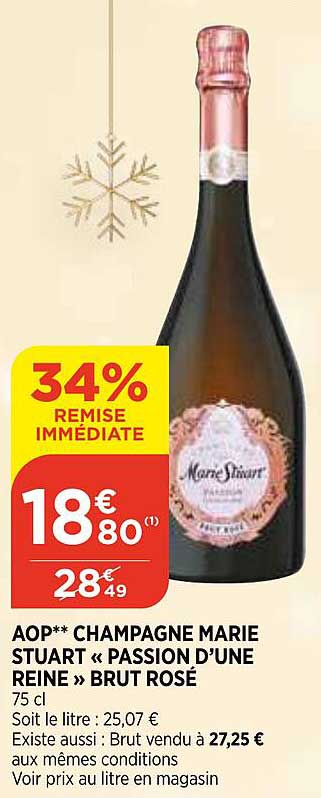 aop champagne marie stuart «passion d'une reine» brut rosé
