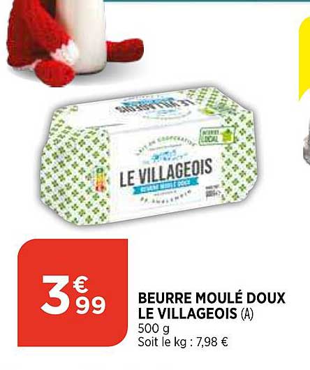 beurre moulé doux le villageois