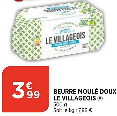 beurre moulé doux le villageois