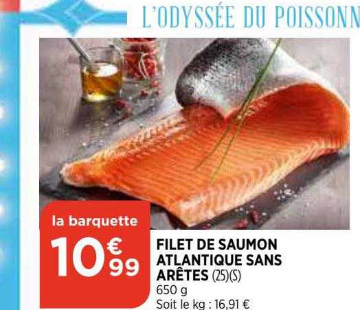filet de saumon atlantique sans arêtes