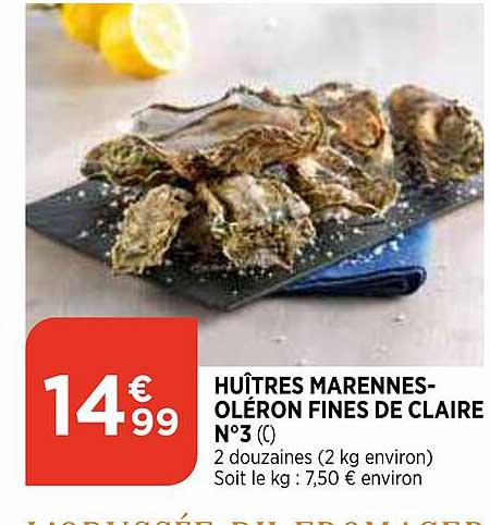 huîtres marennes-oléron fines de claire n°3
