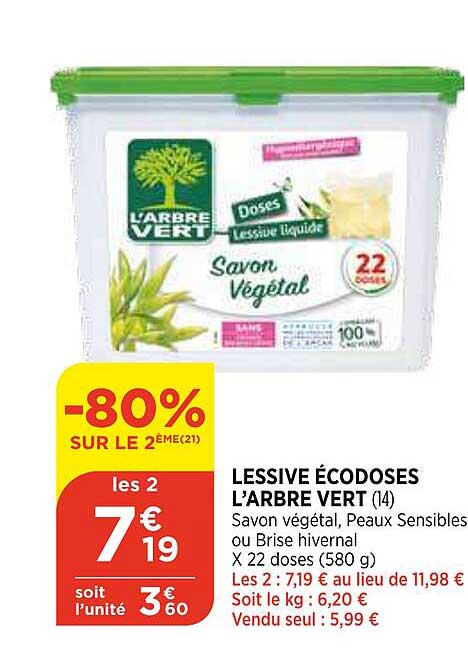 lessive écodoses l'arbre vert