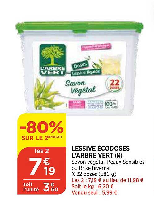 lessive écodoses l'arbre vert