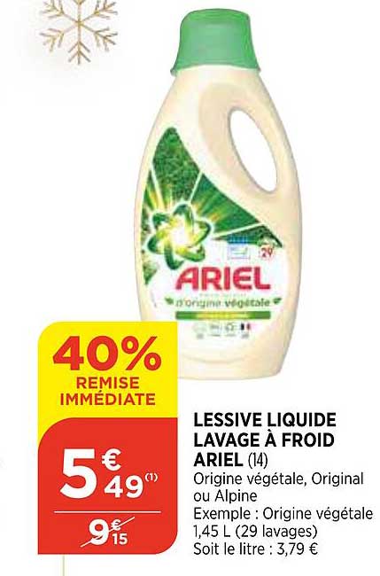 Lessive Liquide Lavage à Froid Ariel
