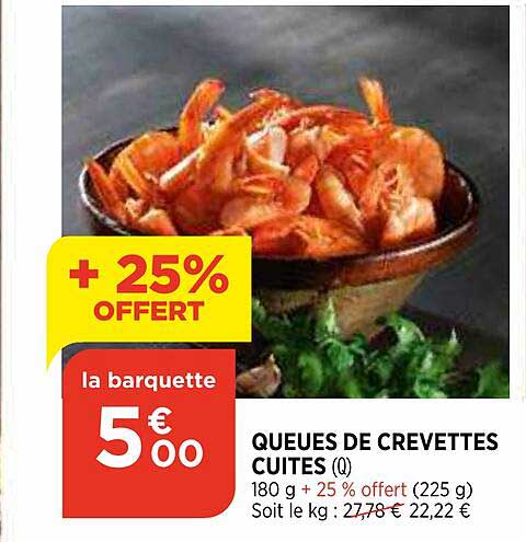 Queues De Crevette Cuites