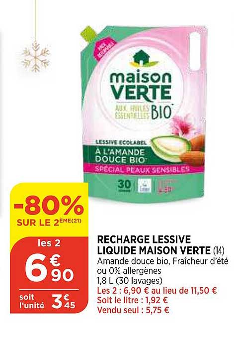 Recharge Lessive Liquide Maison Verte