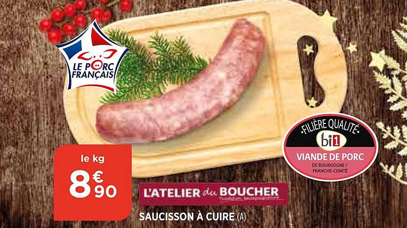 saucisson à cuire l'atelier du boucher