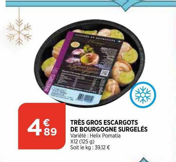 Très Gros Escargots De Bourgogne Surgelés