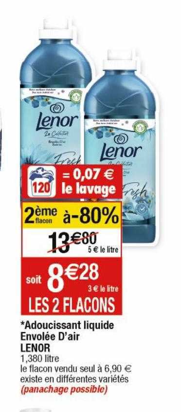 adoucissant liquide envolée d'air lenor
