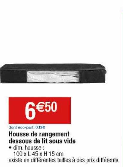 housse de rangement dessous de lit sous vide