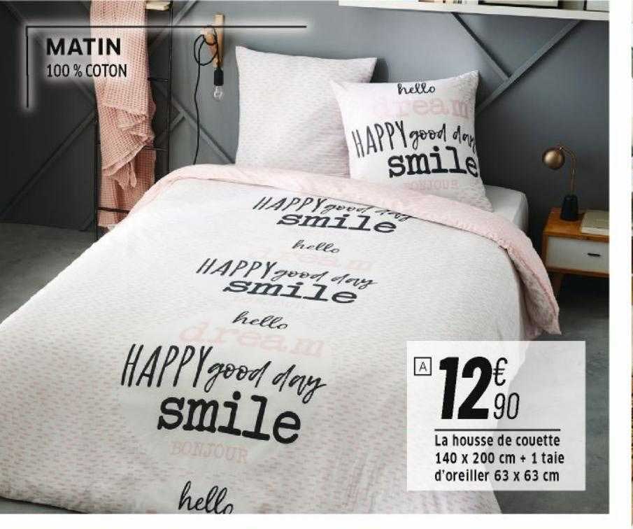 la housse de couette 140 x 200 cm + 1 taie d'oreiller 63 x 63 cm matin