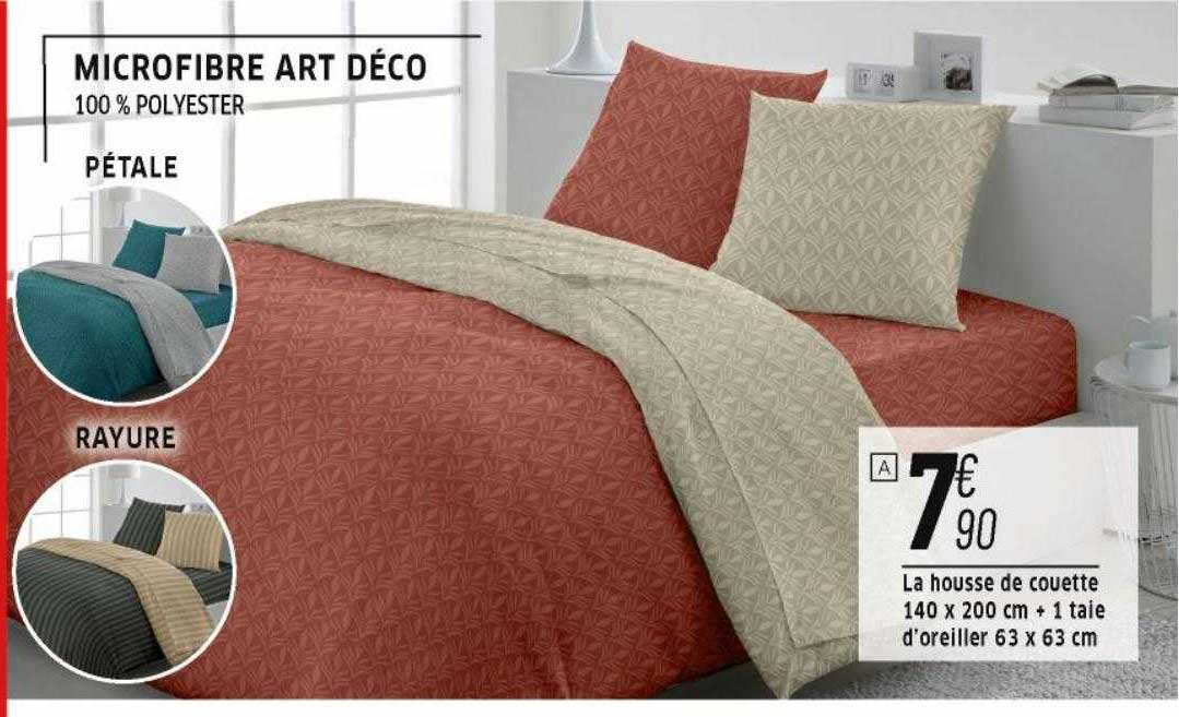 la housse de couette 140 x 200 cm + 1 taie d'oreiller 63 x 63 cm microfibre art déco