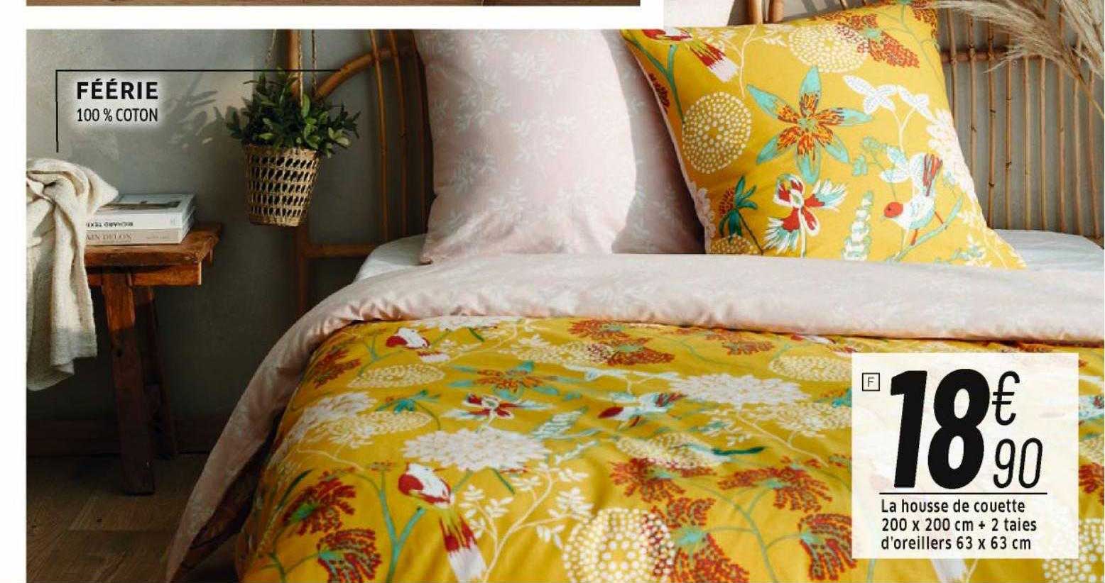 la housse de couette 200 x 200 cm + 2 taies d'oreillers 63 x 63 cm féérie