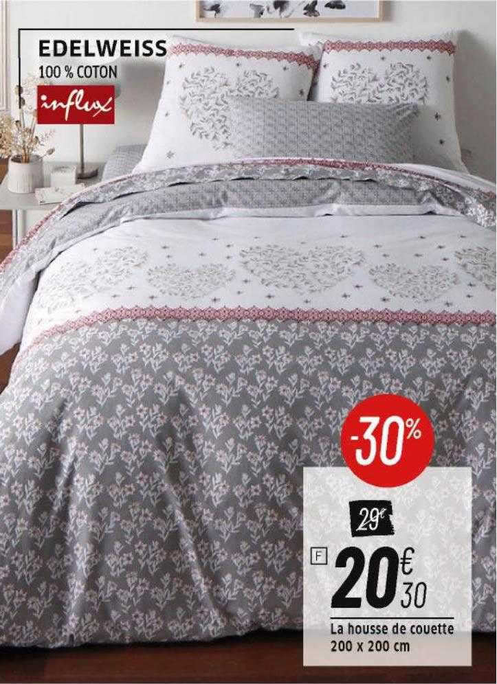 la housse de couette 200 x 200 cm edelweiss influx
