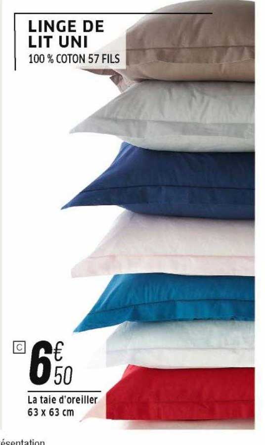 la taie d'oreiller 63 x 63 cm