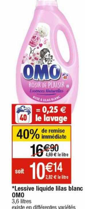 Lessive Liquide Lilas Blanc Omo