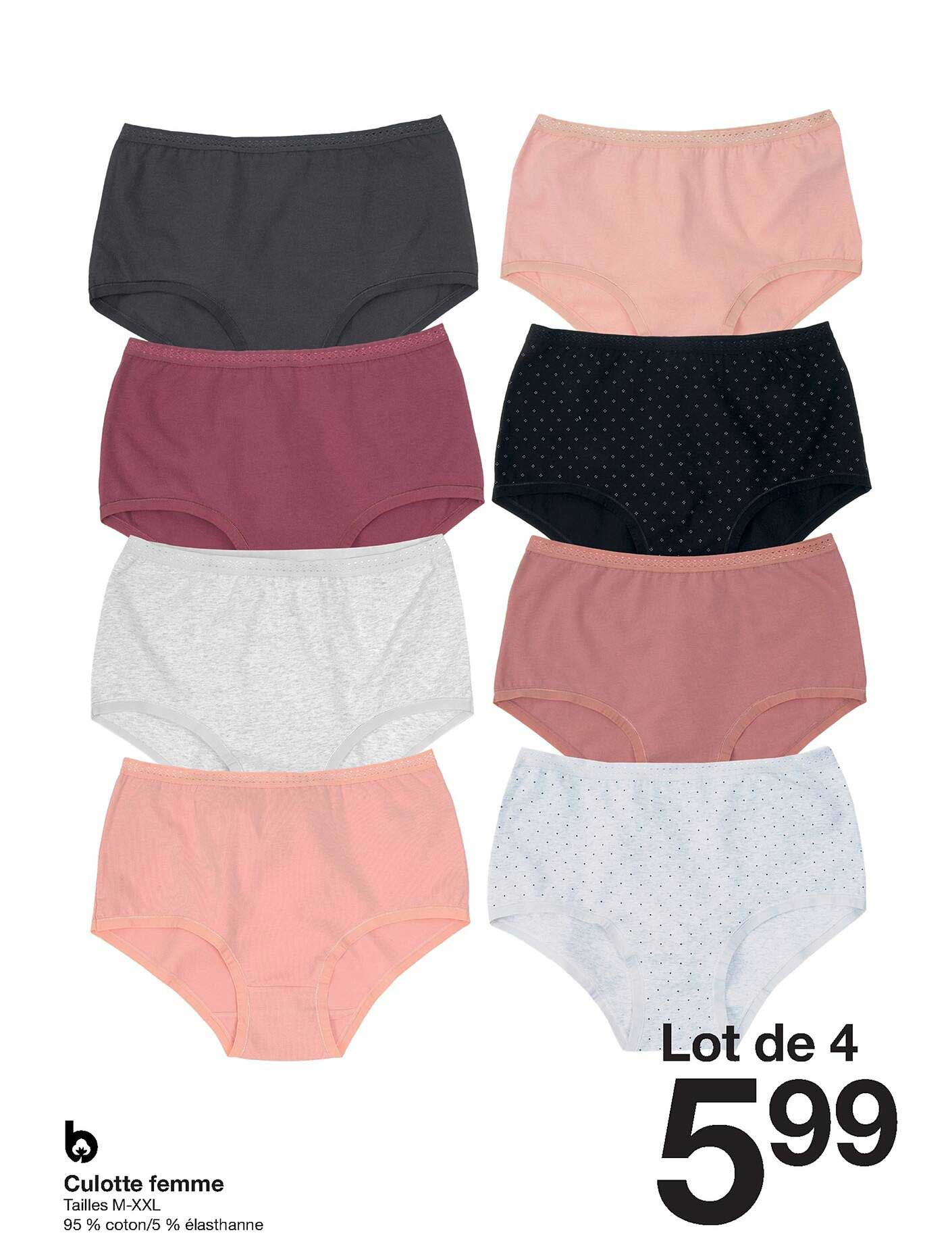 Lot De 4 Culotte Femme