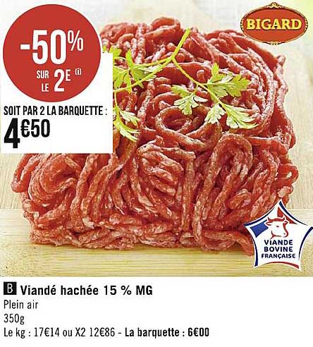 Viande Hachée 15% Mg