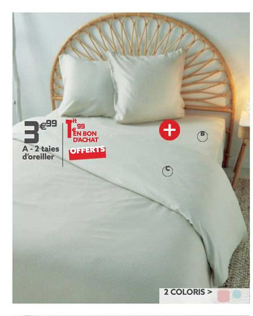 2 taies d'oreiller