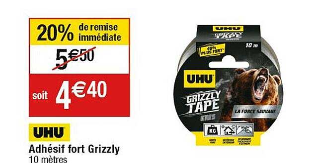 adhésif fort grizzly uhu