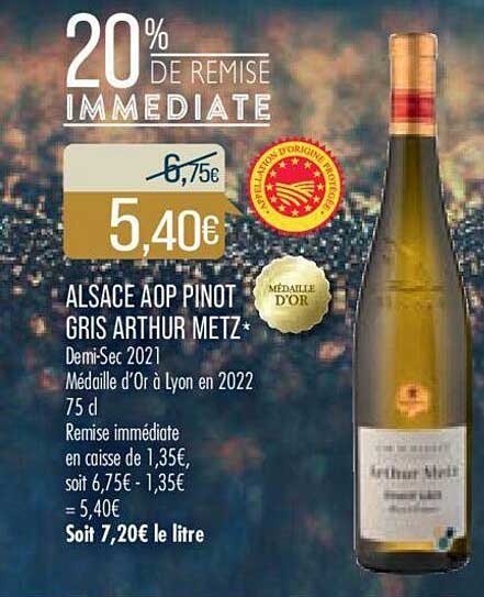 alsace aop pinot gris arthur metz