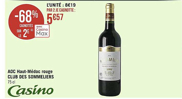 aoc haut-médoc rouge club des sommelliers