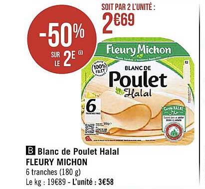 blanc de poulet halal fleury michon