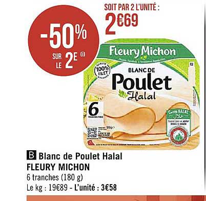 Blanc De Poulet Halal Fleury Michon