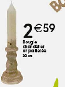 bougie chandelier or pailletée