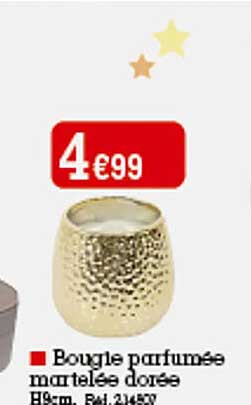 bougies parfumée martelée dorée