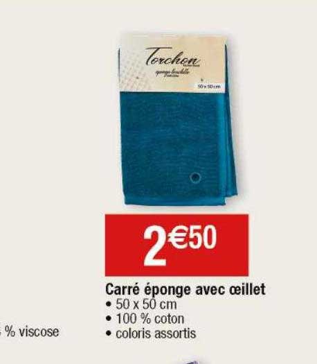 Carré éponge Avec œillet