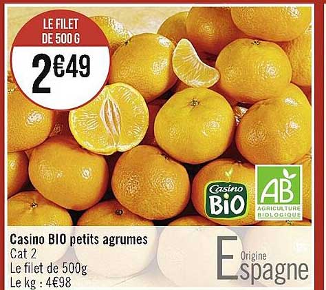 Casino Bio Petits Agrumes